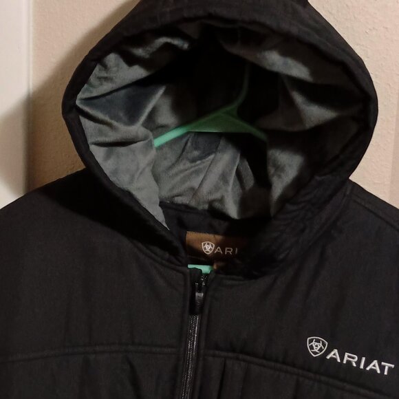 Ariat Crius Men's Hooded Insulated Winter Jacket Size Large Black **Read** - Picture 7 of 16